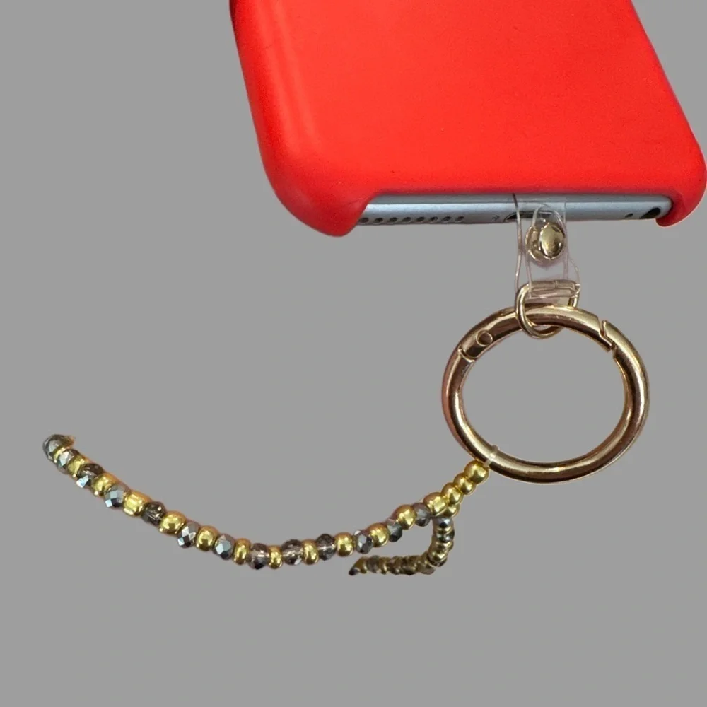 🩶Stylish Red Phone Case with Beaded Strap